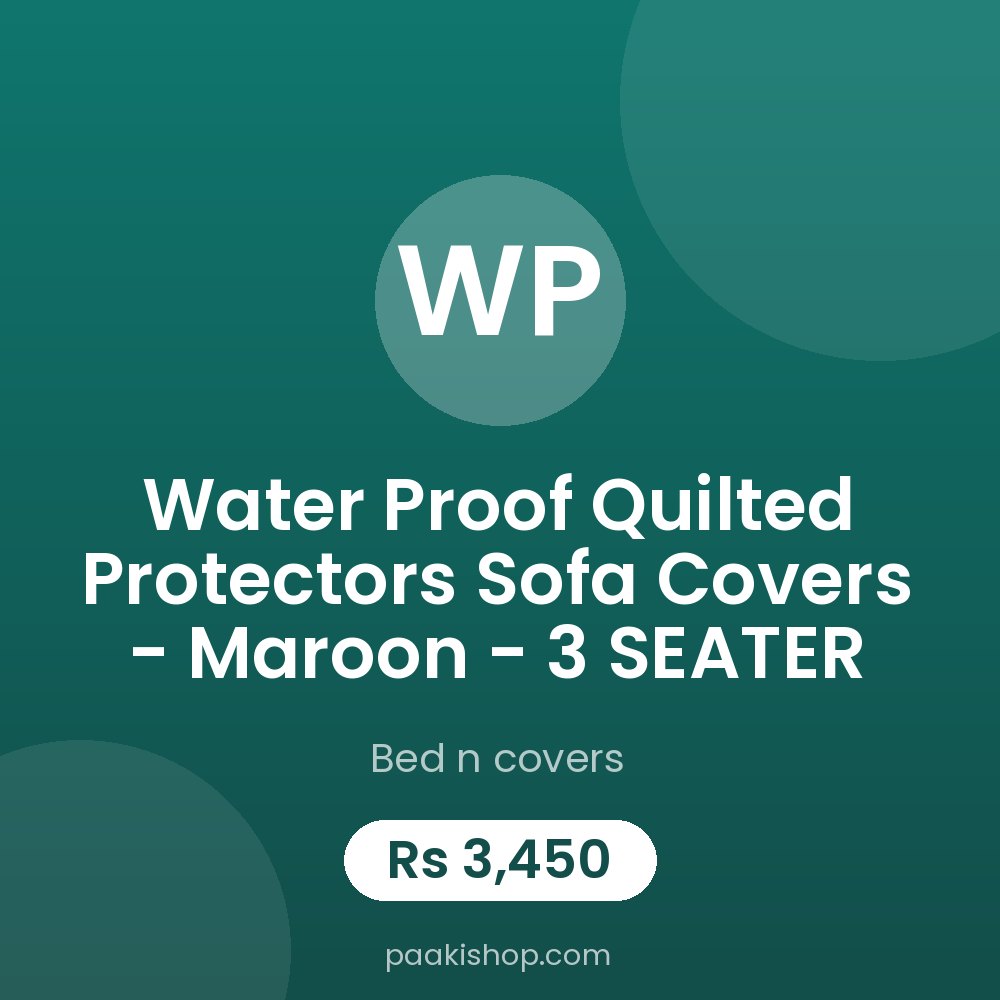Water proof Quilted Protectors Sofa Covers - Maroon - 3 SEATER