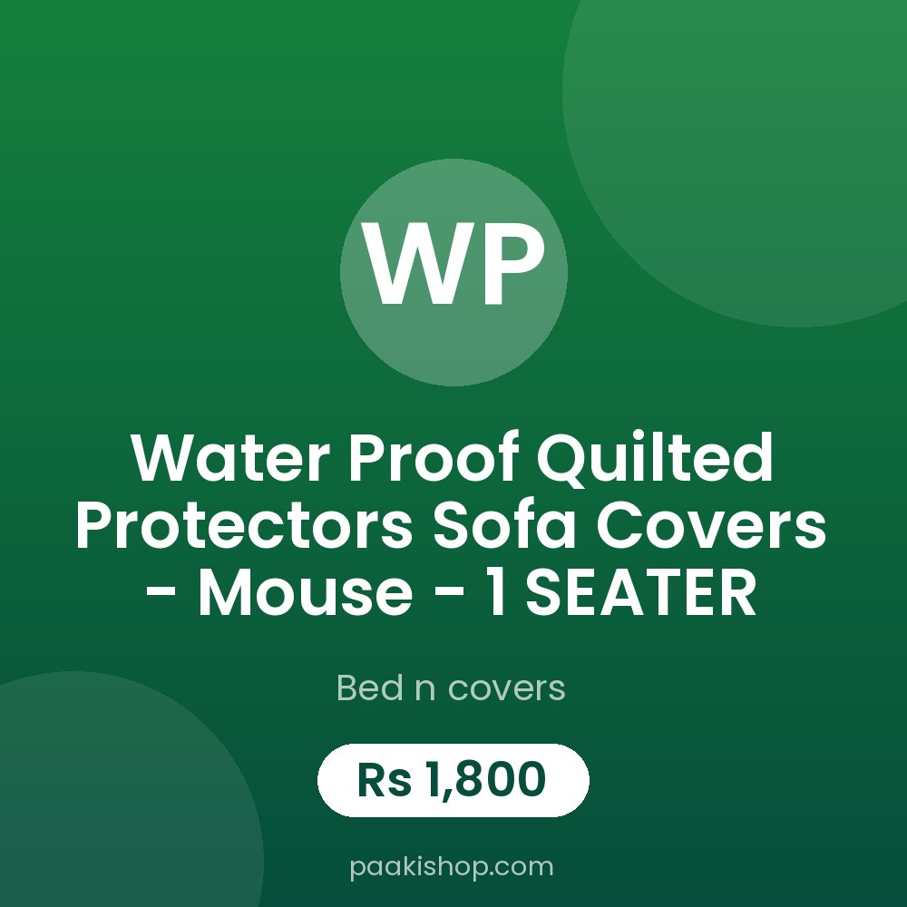 Water proof Quilted Protectors Sofa Covers - Mouse - 1 SEATER