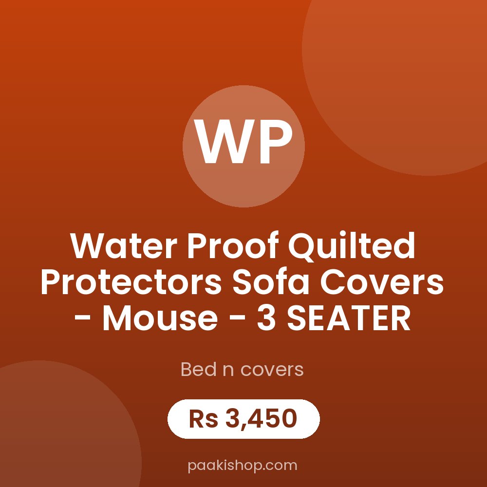 Water proof Quilted Protectors Sofa Covers - Mouse - 3 SEATER