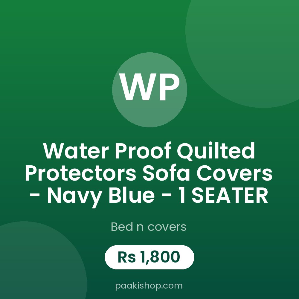 Water proof Quilted Protectors Sofa Covers - Navy Blue - 1 SEATER