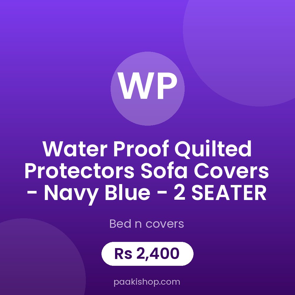 Water proof Quilted Protectors Sofa Covers - Navy Blue - 2 SEATER