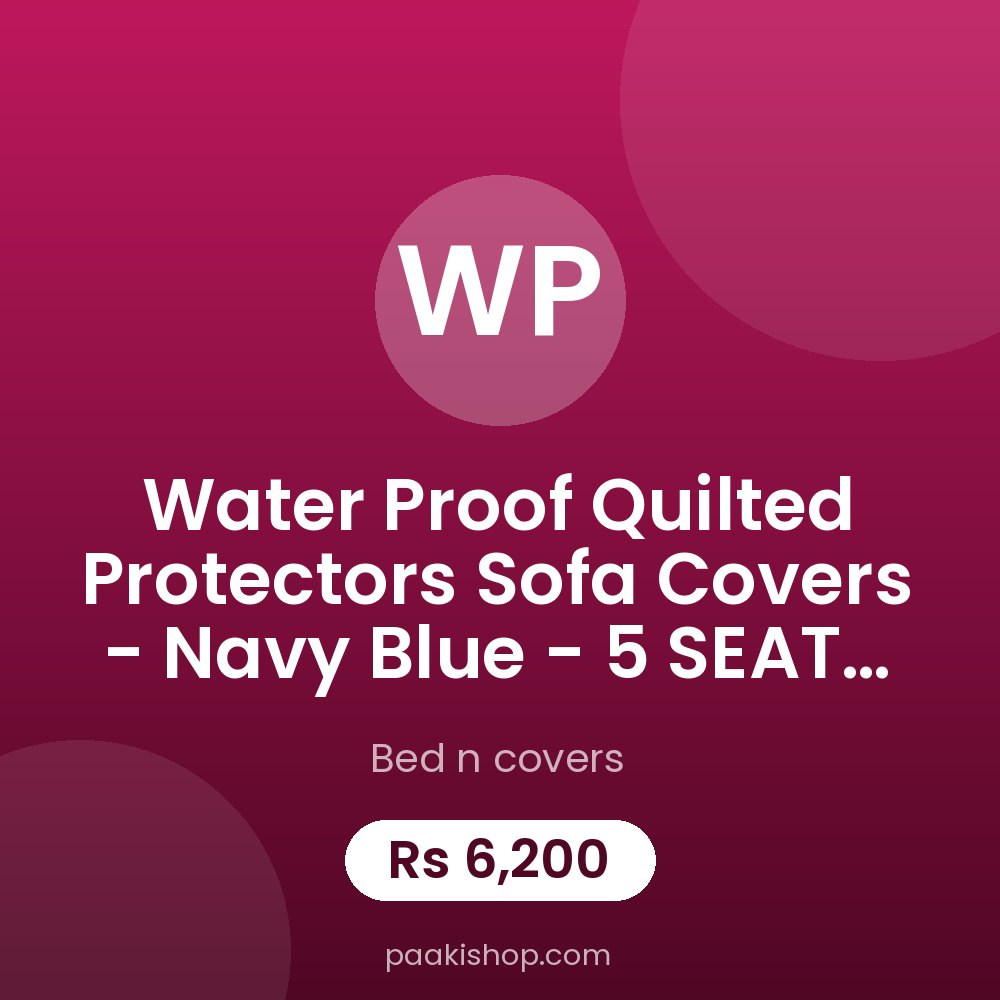 Water proof Quilted Protectors Sofa Covers - Navy Blue - 5 SEATER  3+1+1