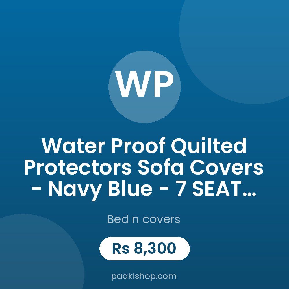 Water proof Quilted Protectors Sofa Covers - Navy Blue - 7 SEATER 3+2+1+1