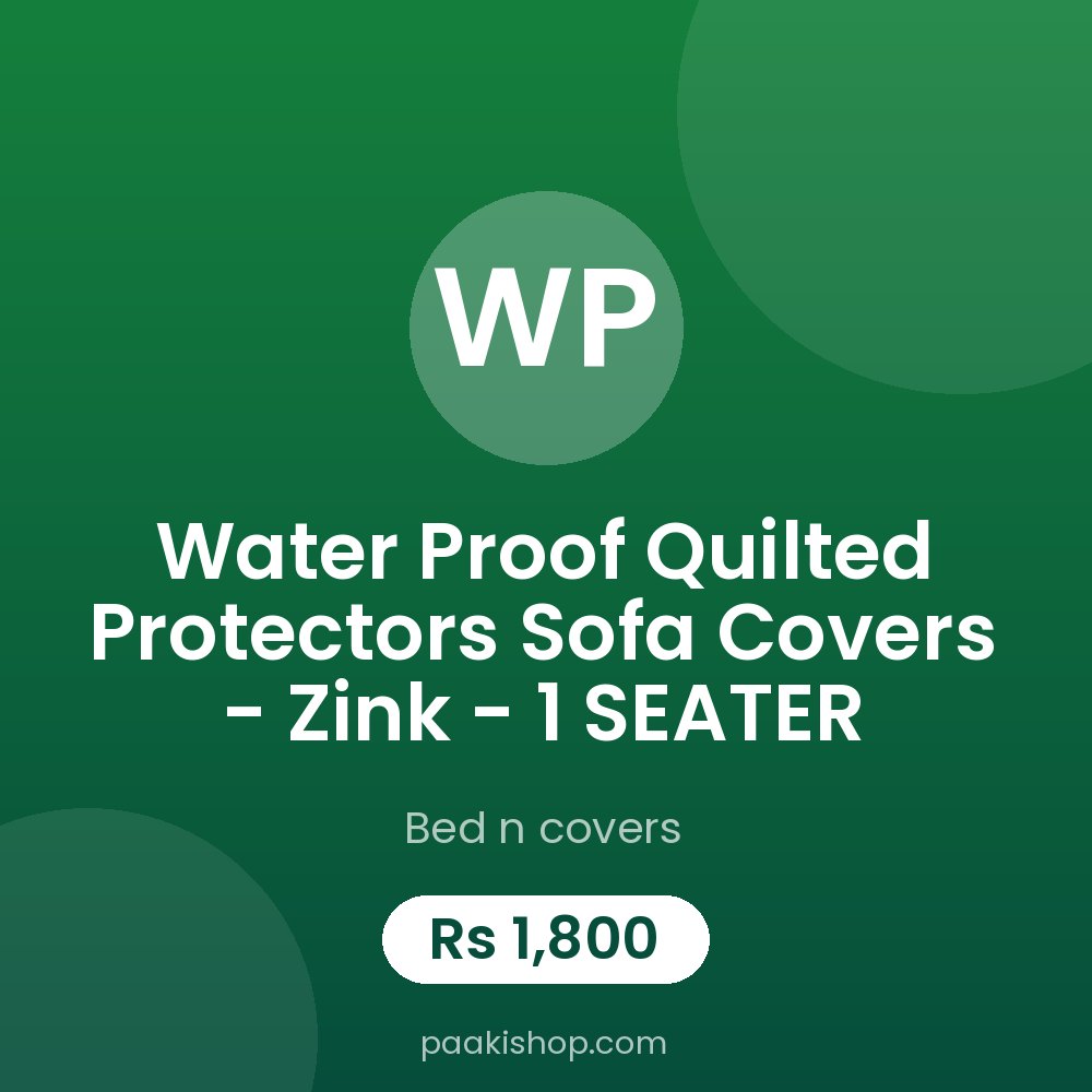 Water proof Quilted Protectors Sofa Covers - Zink - 1 SEATER