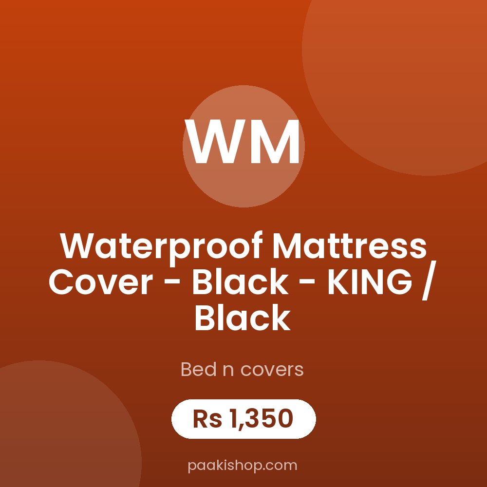 Waterproof Mattress Cover - Black - KING / Black
