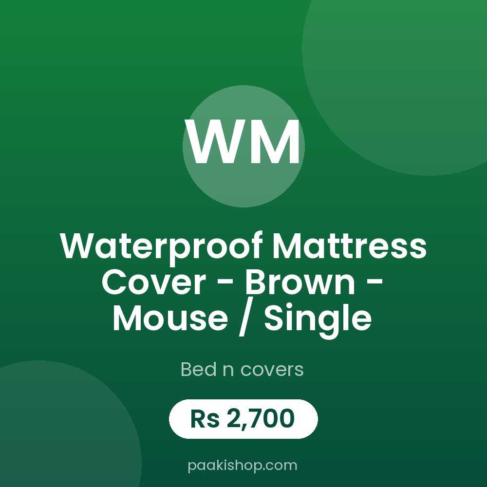 Waterproof Mattress Cover - Brown - mouse / Single