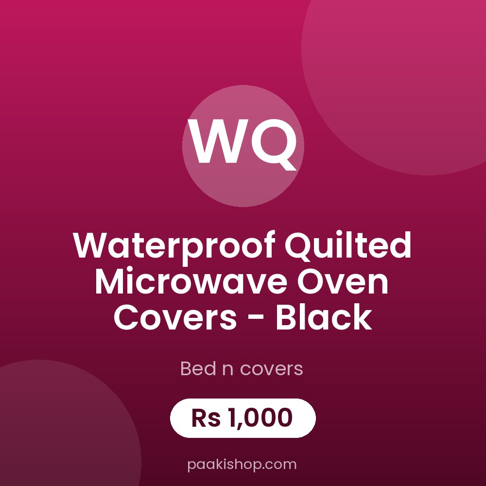 Waterproof Quilted Microwave Oven Covers - Black
