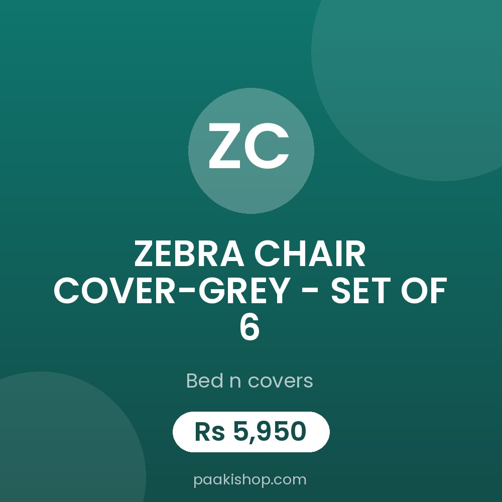 ZEBRA CHAIR COVER-GREY - SET OF 6