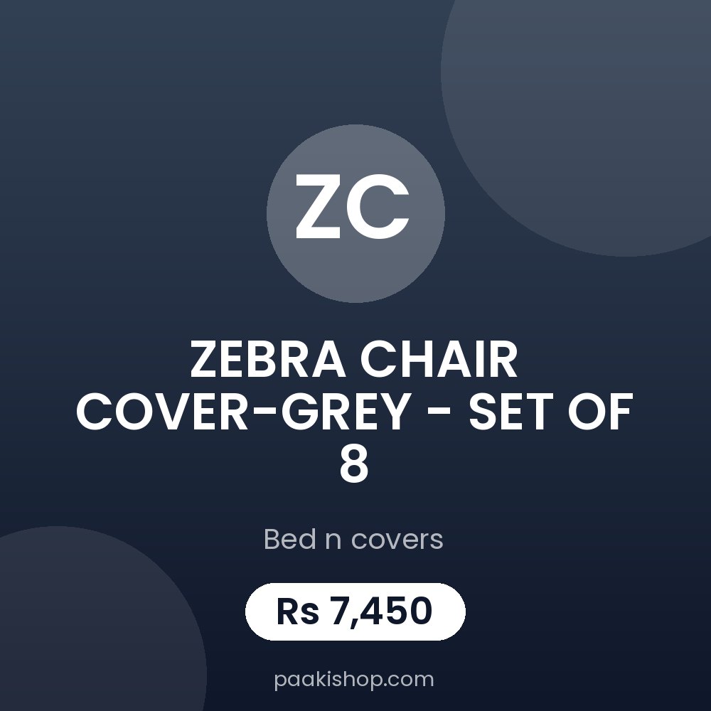 ZEBRA CHAIR COVER-GREY - SET OF 8