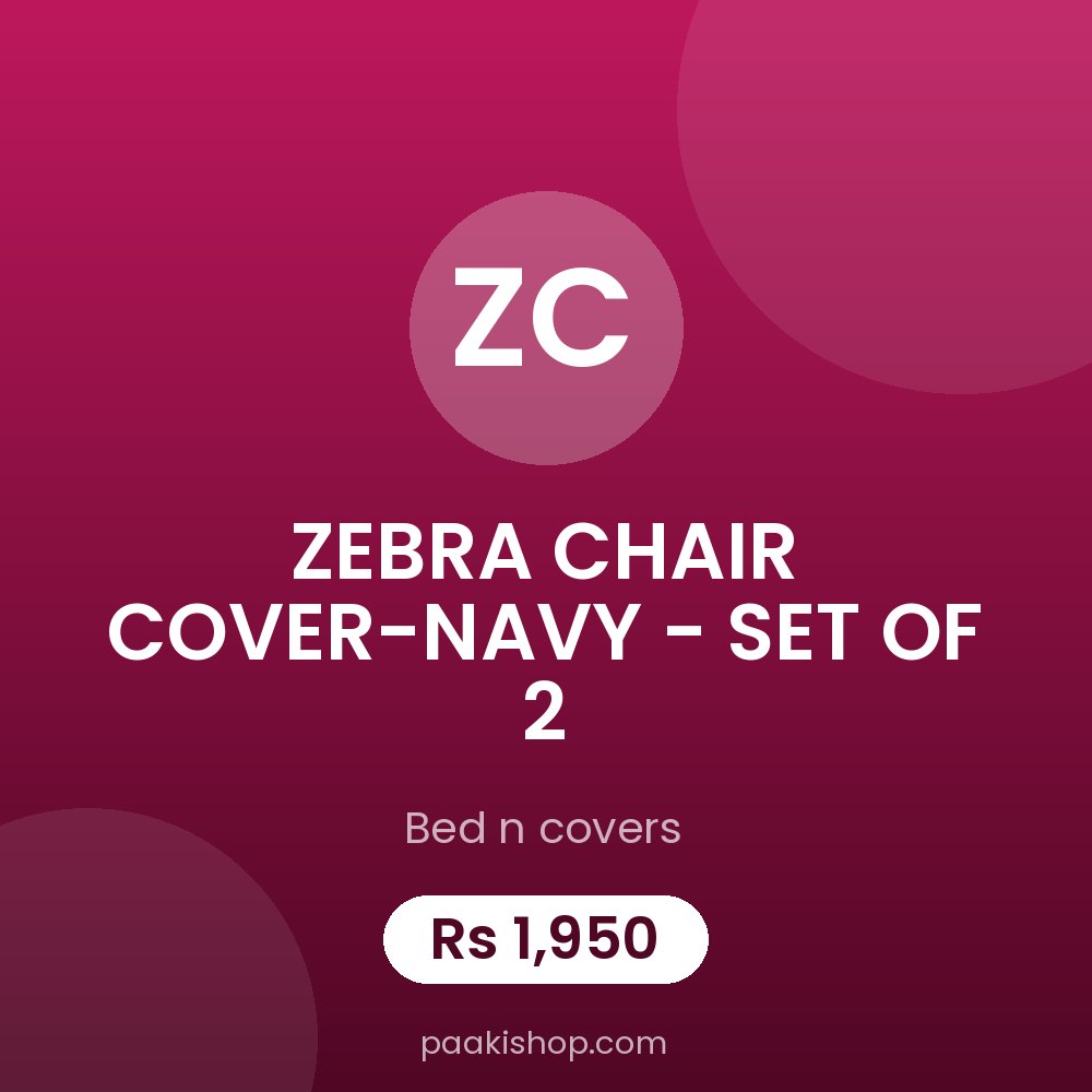 ZEBRA CHAIR COVER-NAVY - SET OF 2