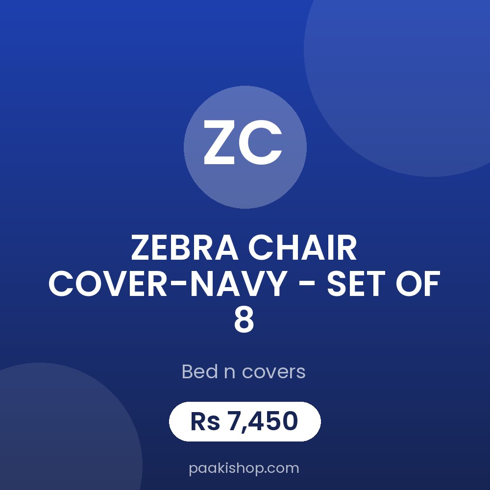 ZEBRA CHAIR COVER-NAVY - SET OF 8