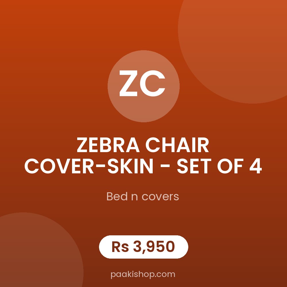 ZEBRA CHAIR COVER-SKIN - SET OF 4