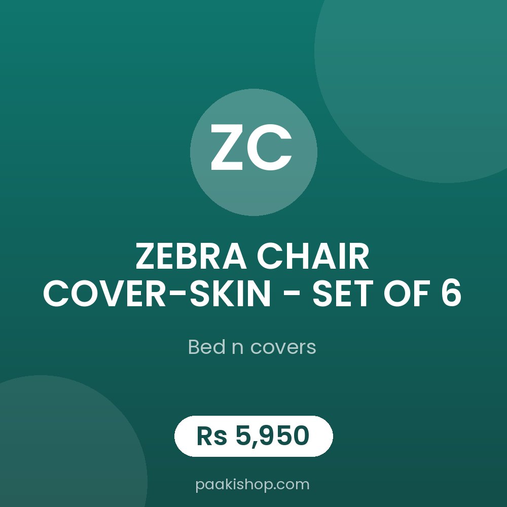 ZEBRA CHAIR COVER-SKIN - SET OF 6