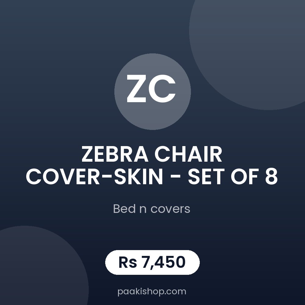ZEBRA CHAIR COVER-SKIN - SET OF 8