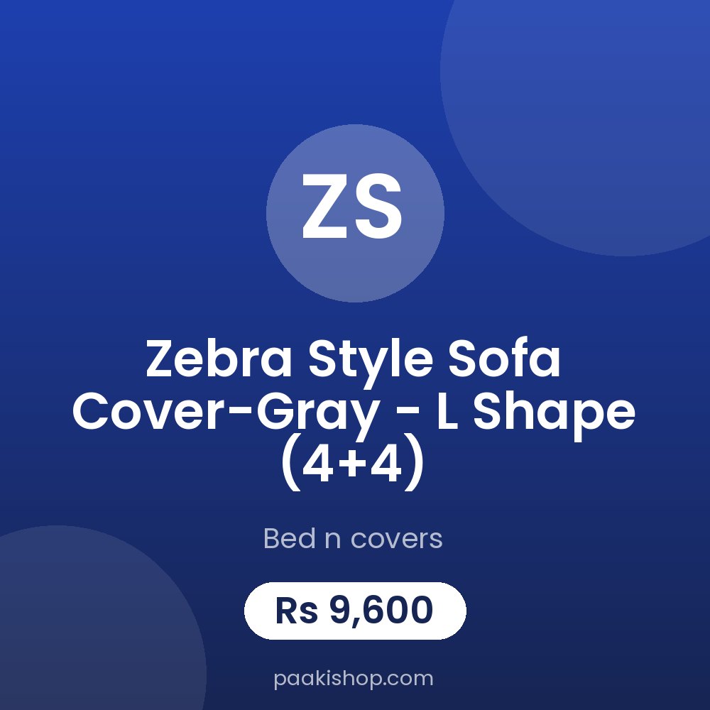 Zebra Style Sofa Cover-Gray - L Shape (4+4)