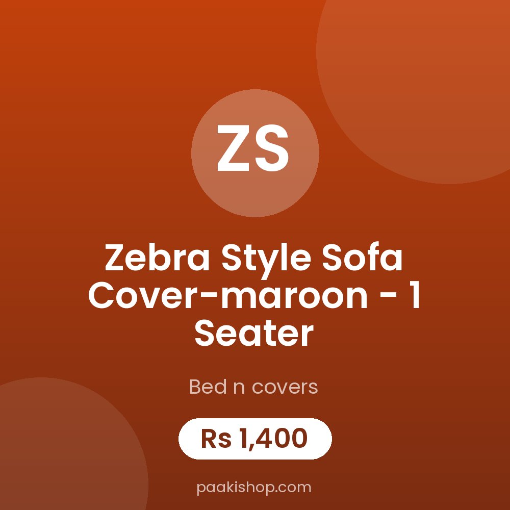 Zebra Style Sofa Cover-maroon - 1 Seater