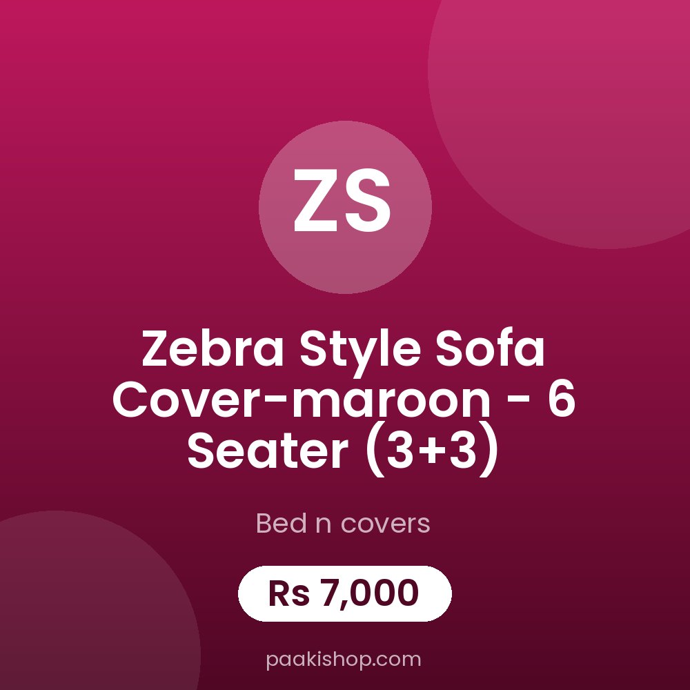 Zebra Style Sofa Cover-maroon - 6 Seater (3+3)