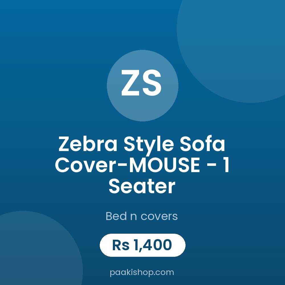Zebra Style Sofa Cover-MOUSE - 1 Seater
