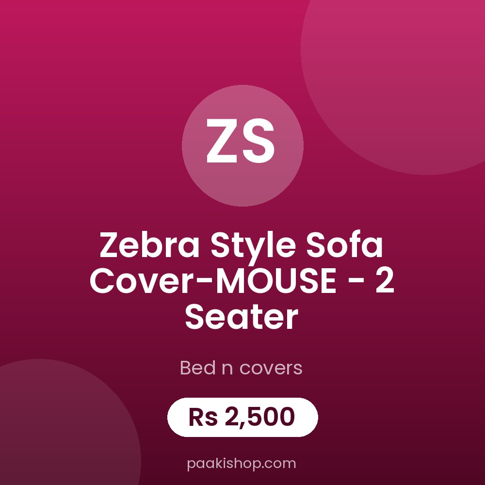 Zebra Style Sofa Cover-MOUSE - 2 Seater