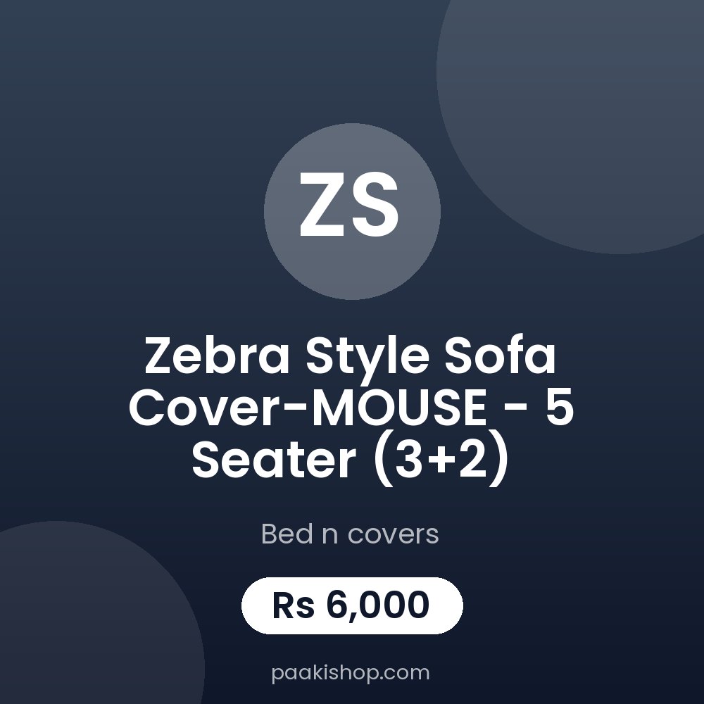 Zebra Style Sofa Cover-MOUSE - 5 Seater (3+2)