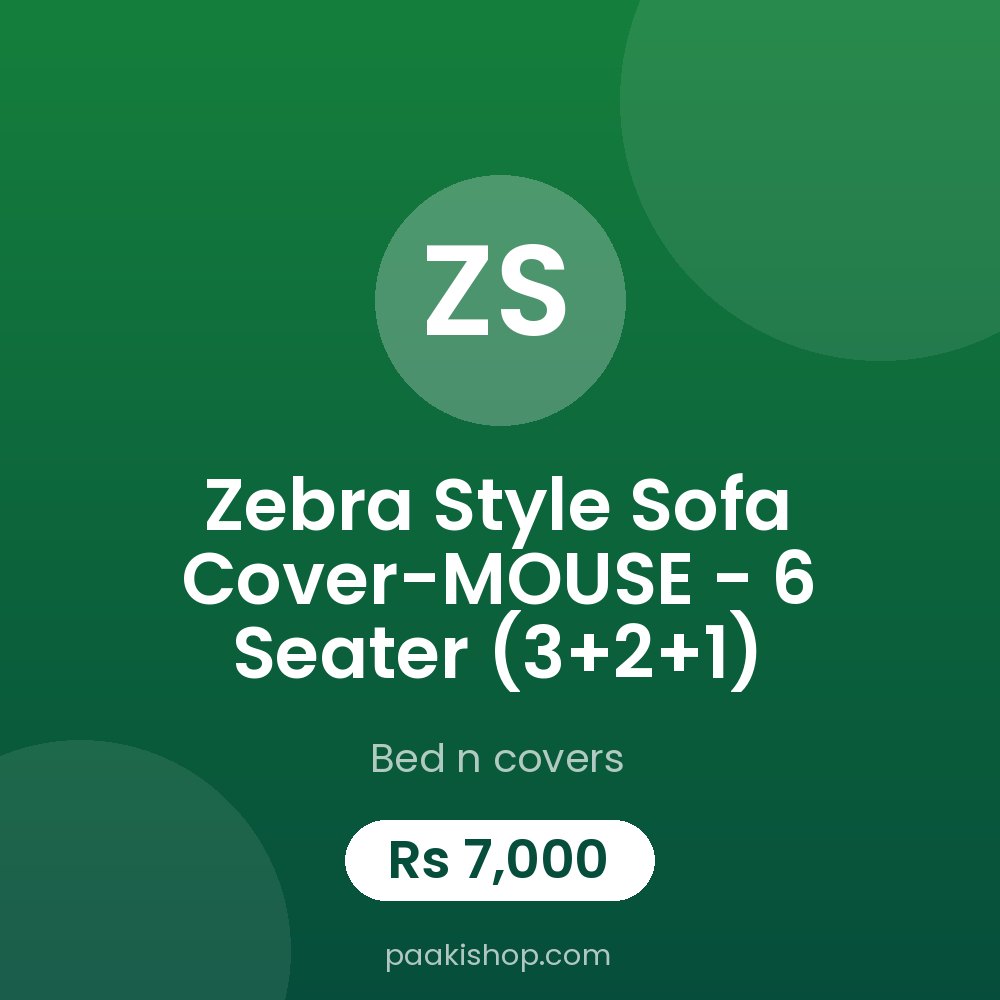 Zebra Style Sofa Cover-MOUSE - 6 Seater (3+2+1)