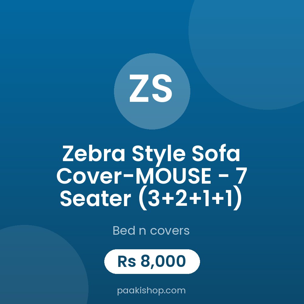 Zebra Style Sofa Cover-MOUSE - 7 Seater (3+2+1+1)