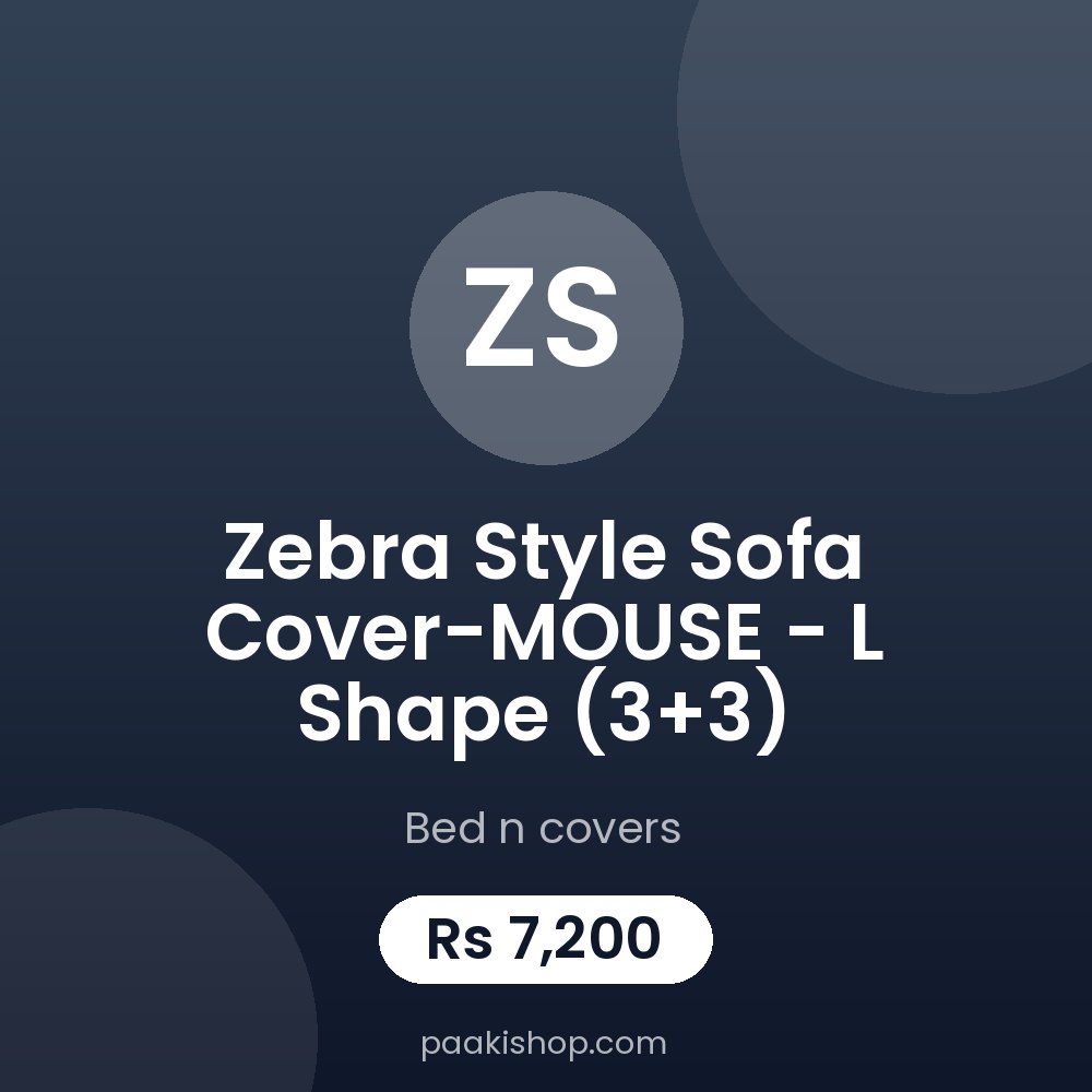 Zebra Style Sofa Cover-MOUSE - L Shape (3+3)