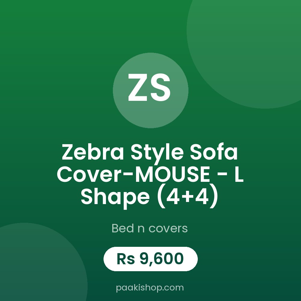 Zebra Style Sofa Cover-MOUSE - L Shape (4+4)