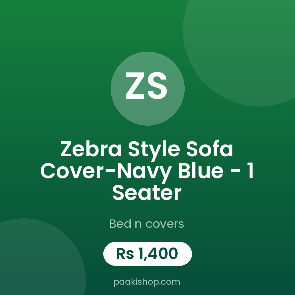 Zebra Style Sofa Cover-Navy Blue - 1 Seater