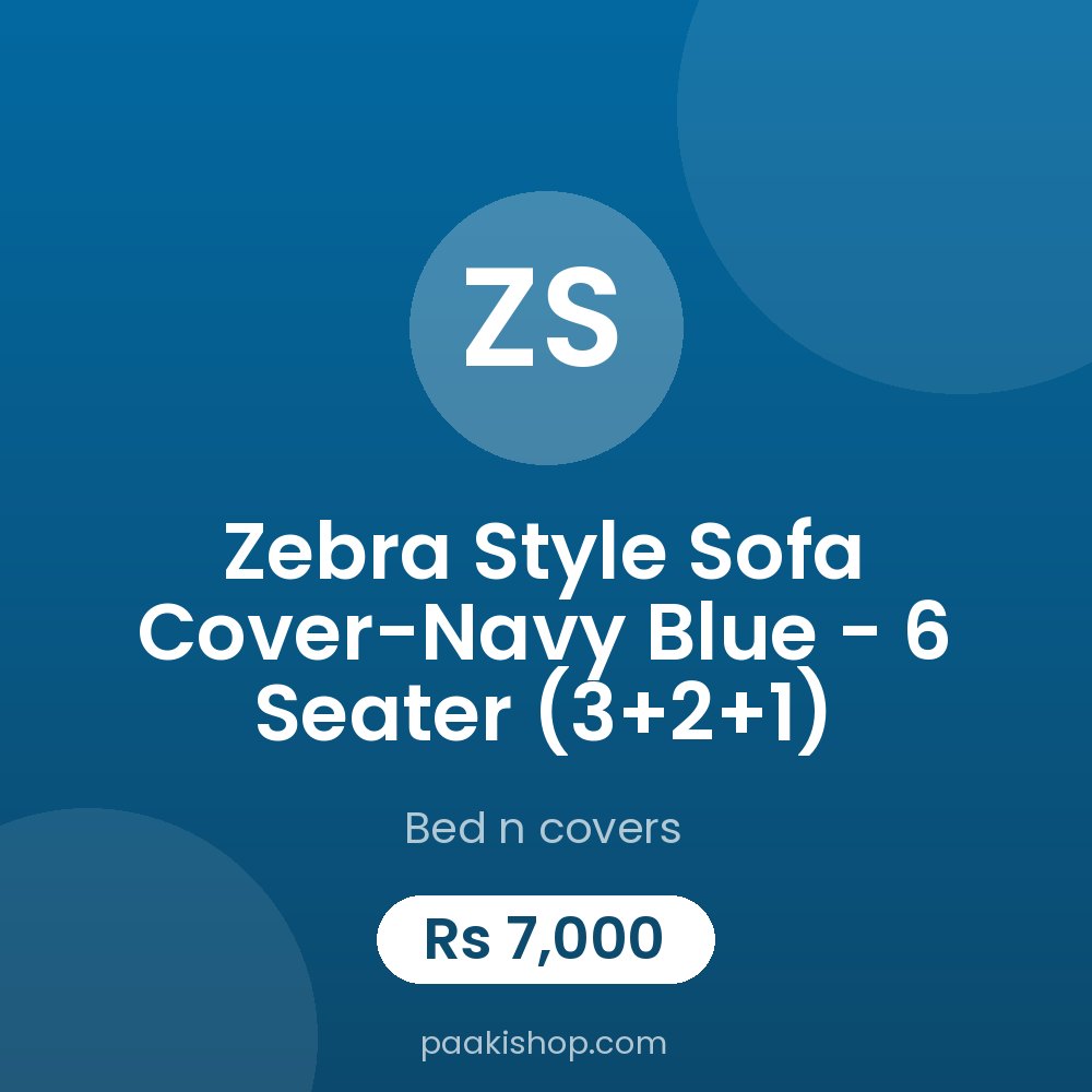 Zebra Style Sofa Cover-Navy Blue - 6 Seater (3+2+1)