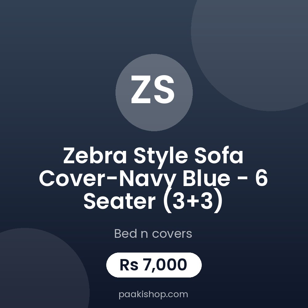 Zebra Style Sofa Cover-Navy Blue - 6 Seater (3+3)