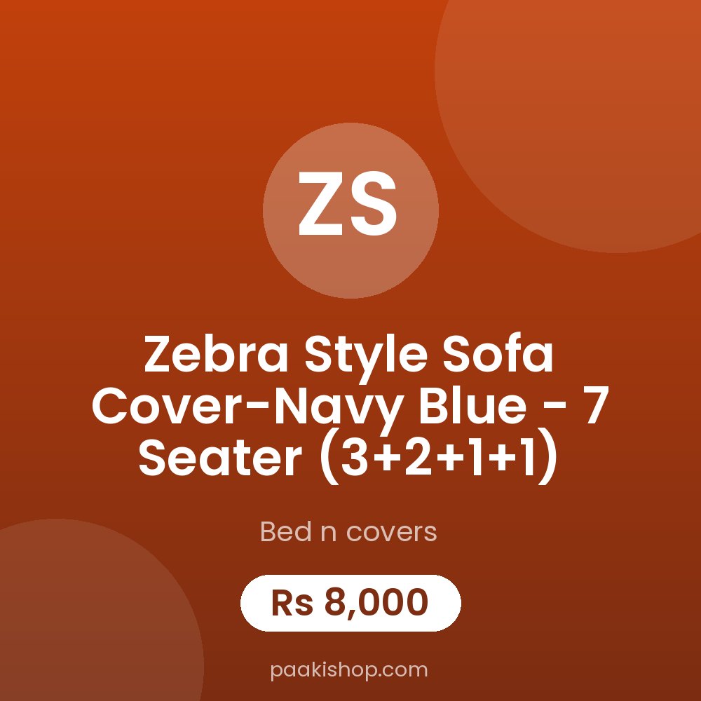 Zebra Style Sofa Cover-Navy Blue - 7 Seater (3+2+1+1)