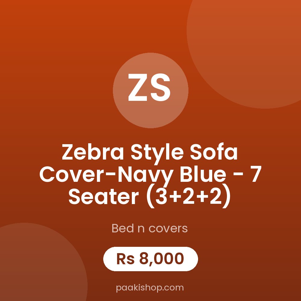Zebra Style Sofa Cover-Navy Blue - 7 Seater (3+2+2)
