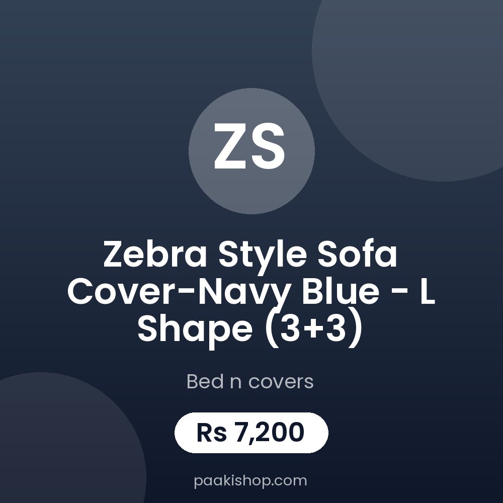 Zebra Style Sofa Cover-Navy Blue - L Shape (3+3)
