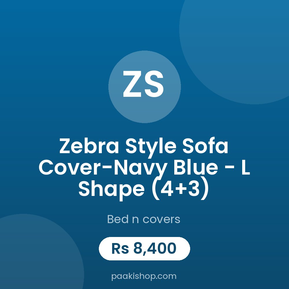 Zebra Style Sofa Cover-Navy Blue - L Shape (4+3)