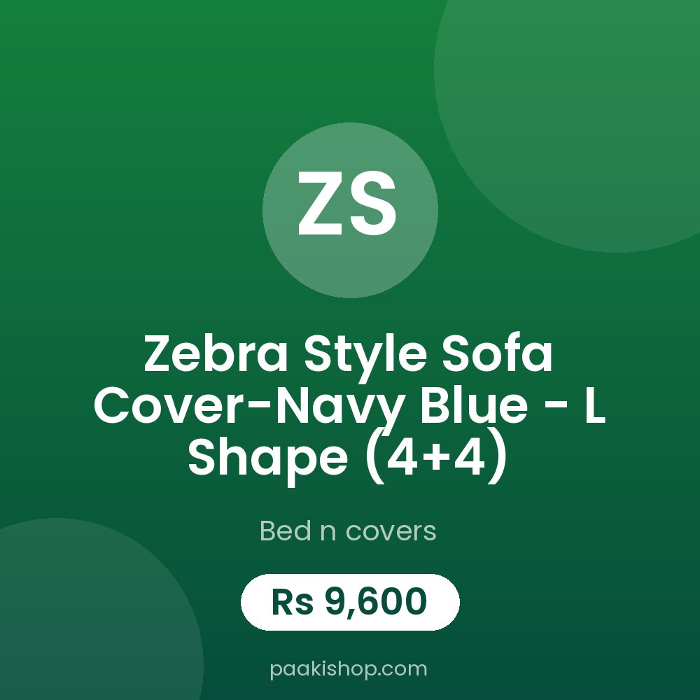 Zebra Style Sofa Cover-Navy Blue - L Shape (4+4)