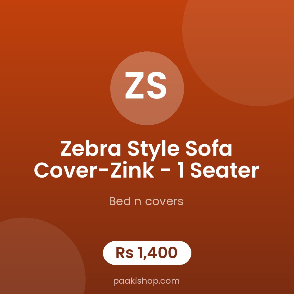 Zebra Style Sofa Cover-Zink - 1 Seater