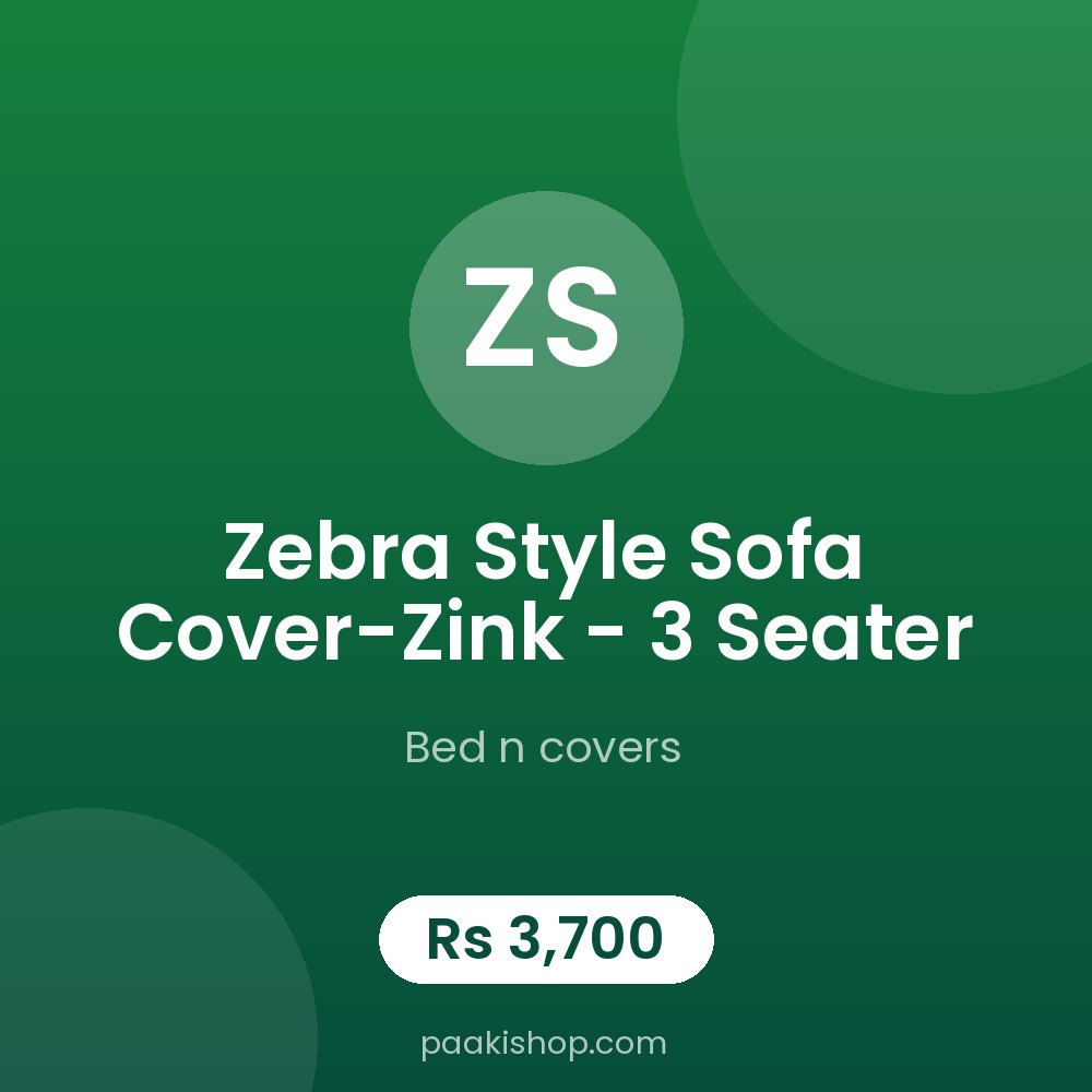 Zebra Style Sofa Cover-Zink - 3 Seater