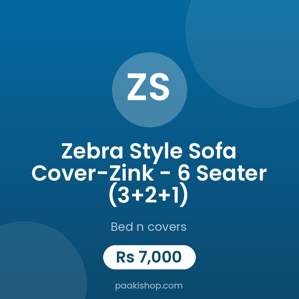 Zebra Style Sofa Cover-Zink - 6 Seater (3+2+1)