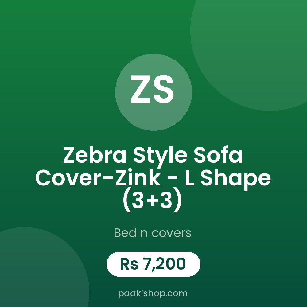 Zebra Style Sofa Cover-Zink - L Shape (3+3)