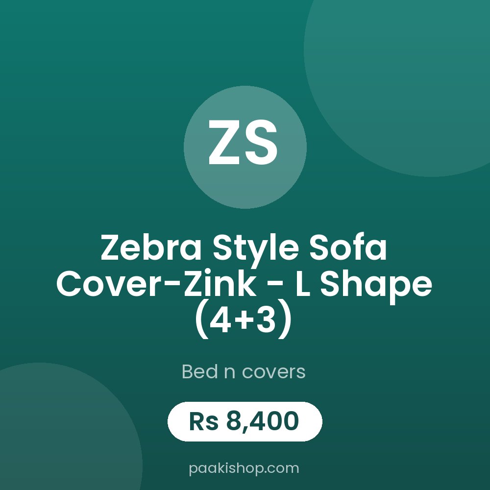 Zebra Style Sofa Cover-Zink - L Shape (4+3)