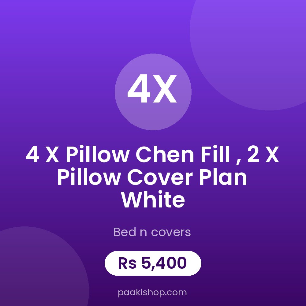 4 x Pillow Chen Fill , 2 x Pillow Cover Plan White