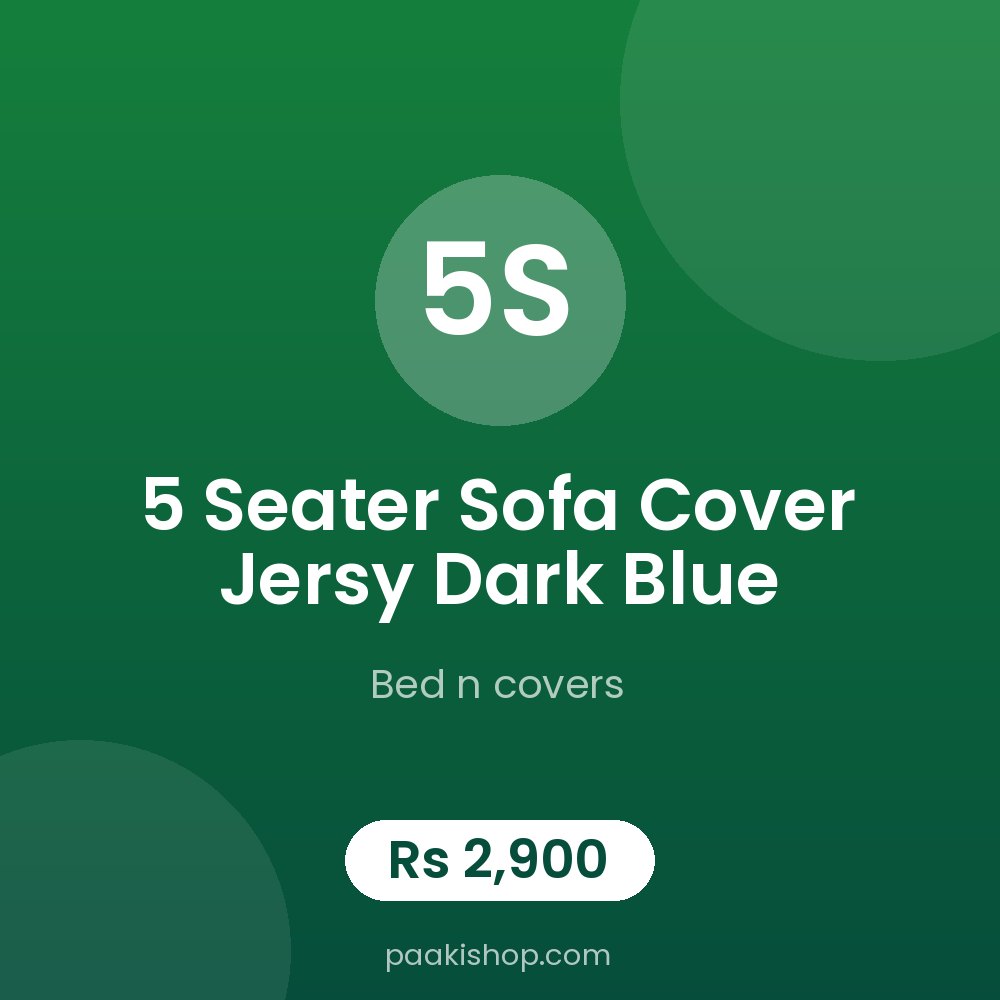5 Seater Sofa Cover Jersy Dark Blue