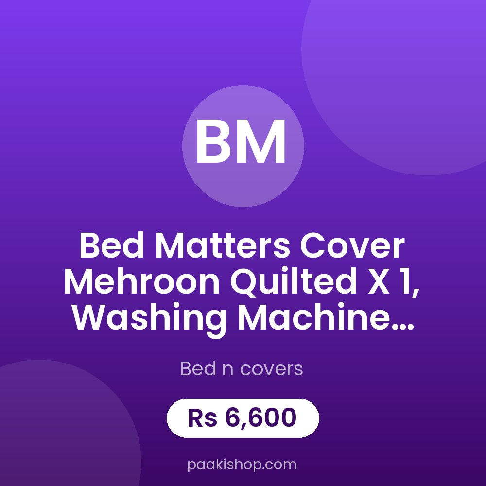 Bed Matters Cover Mehroon Quilted x 1, Washing Machine (Single Tub) Cover Mehroon x 1, 6 Chair Table Cover Transparent x 1, 6 Chair Table Runner Golden x 1