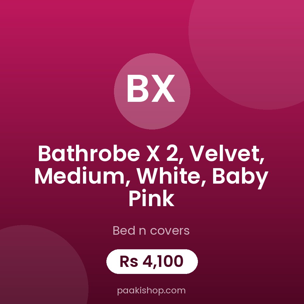 Bathrobe x 2, Velvet, Medium, White, Baby Pink