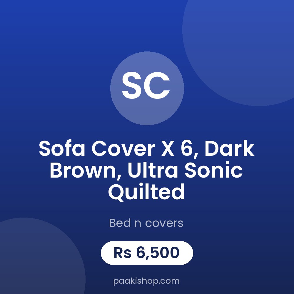 Sofa Cover x 6, Dark Brown, Ultra Sonic Quilted
