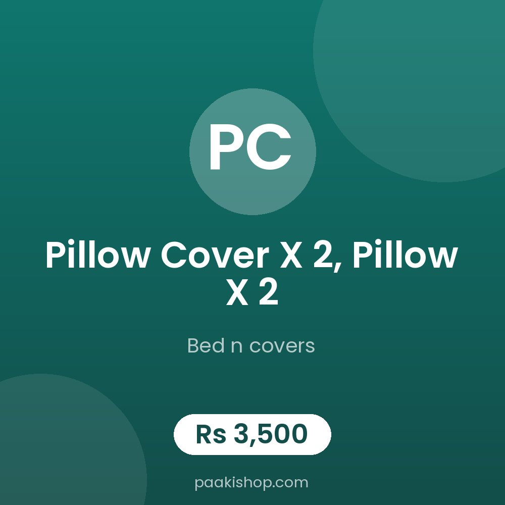 Pillow Cover x 2, Pillow x 2