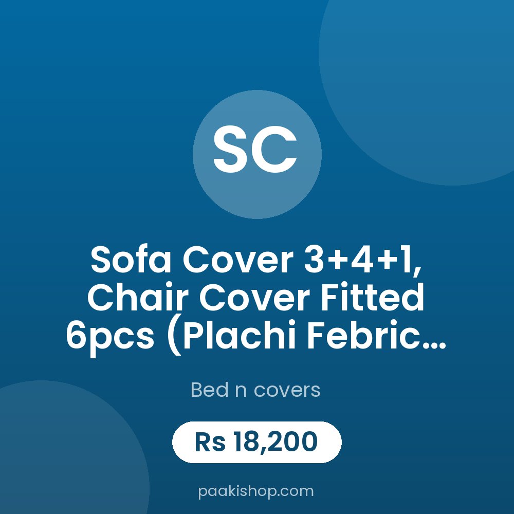 Sofa Cover 3+4+1, Chair Cover Fitted 6pcs (Plachi Febric Mouse Same Base)