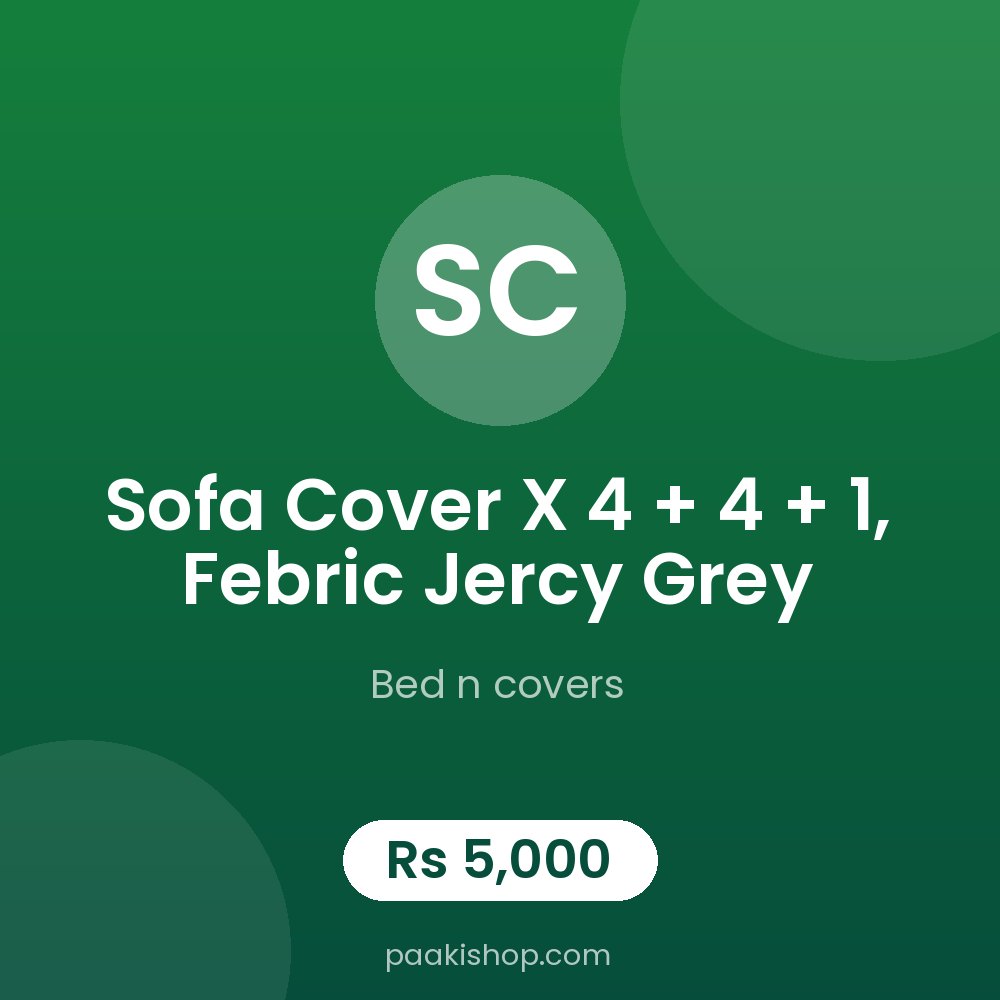 Sofa Cover x 4 + 4 + 1, Febric Jercy Grey