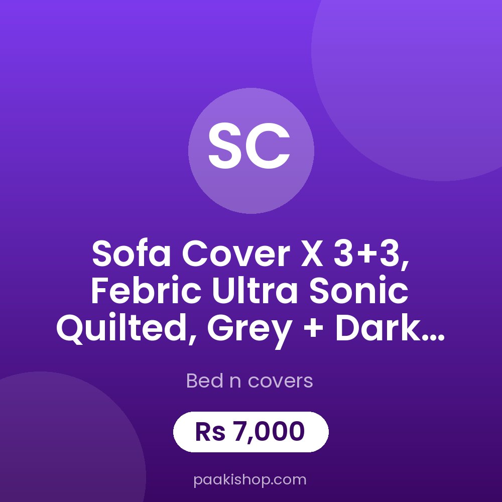 Sofa Cover x 3+3, Febric Ultra Sonic Quilted, Grey + Dark Blue